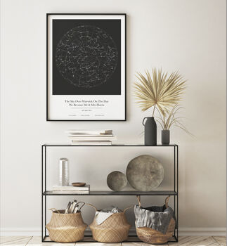 Personalised 'The Sky On This Day' Constellation Print, 7 of 8