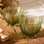 Set Of Four Botanical Green Cups, thumbnail 3 of 5