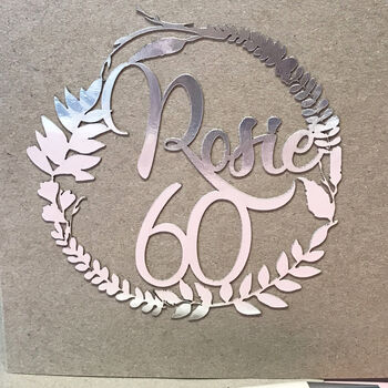 Personalised 60th Floral Birthday Papercut Card, 8 of 11