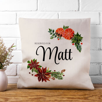 Personalised Floral Reserved For Cushion Cover, 4 of 5
