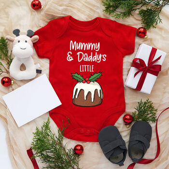 Personalised Christmas Pudding Baby Grow, 3 of 3