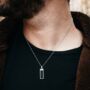 Silver Onyx Verge Rectangular Gemstone Pendant Necklace, thumbnail 11 of 12