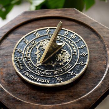 50th Golden Anniversary Sundial Gift Celebration Present, 7 of 10