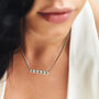 Personalised Sparkling Petite Cosmic Star Bar Necklace In Silver, thumbnail 5 of 9