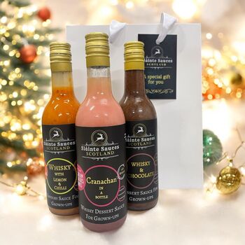 Whisky Lover’s Gift Set Of Three Boozy Sauces. Scottish Whisky Dessert And Savoury Sauces, 2 of 12