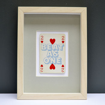 Two Hearts Beat As One Vintage Playing Card Print, 4 of 7