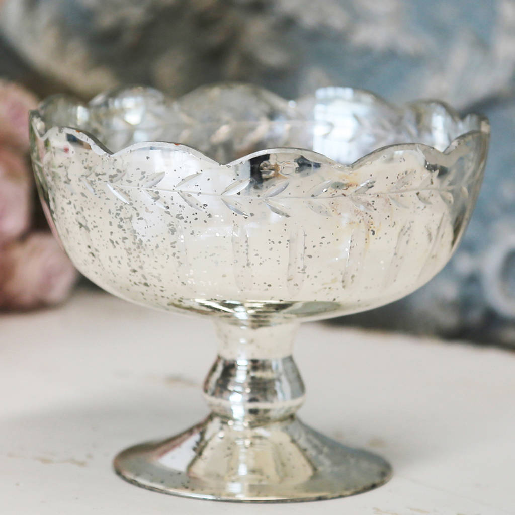 elegant footed bowl with leaf design champagne colour by the wedding of