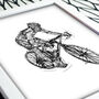Cycling Rough Sketch Print, thumbnail 3 of 4