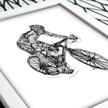 Cycling Rough Sketch Print, 3 of 4