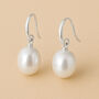 Sterling Silver White Freshwater Pearl Drop Earrings, thumbnail 1 of 4