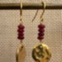 Aurora Hammered Coin Gemstone Earrings, thumbnail 5 of 8