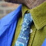 Mens Tonal Blues Bold Floral Print Slim Style Tie, thumbnail 3 of 12