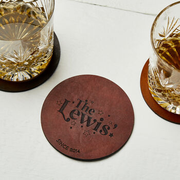 Leather Wedding 3rd Anniversary Coaster, 3 of 6