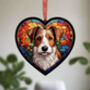 Fox Terrier Stained Glass Effect Heart Suncatcher, thumbnail 2 of 5