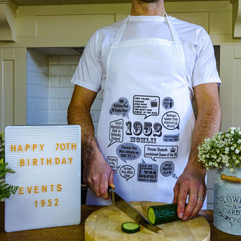 'Events Of 1952' 70th Birthday Gift Apron, 5 of 7
