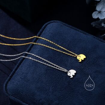 Tiny Baby Elephant Pendant Necklace In Sterling Silver, 2 of 12