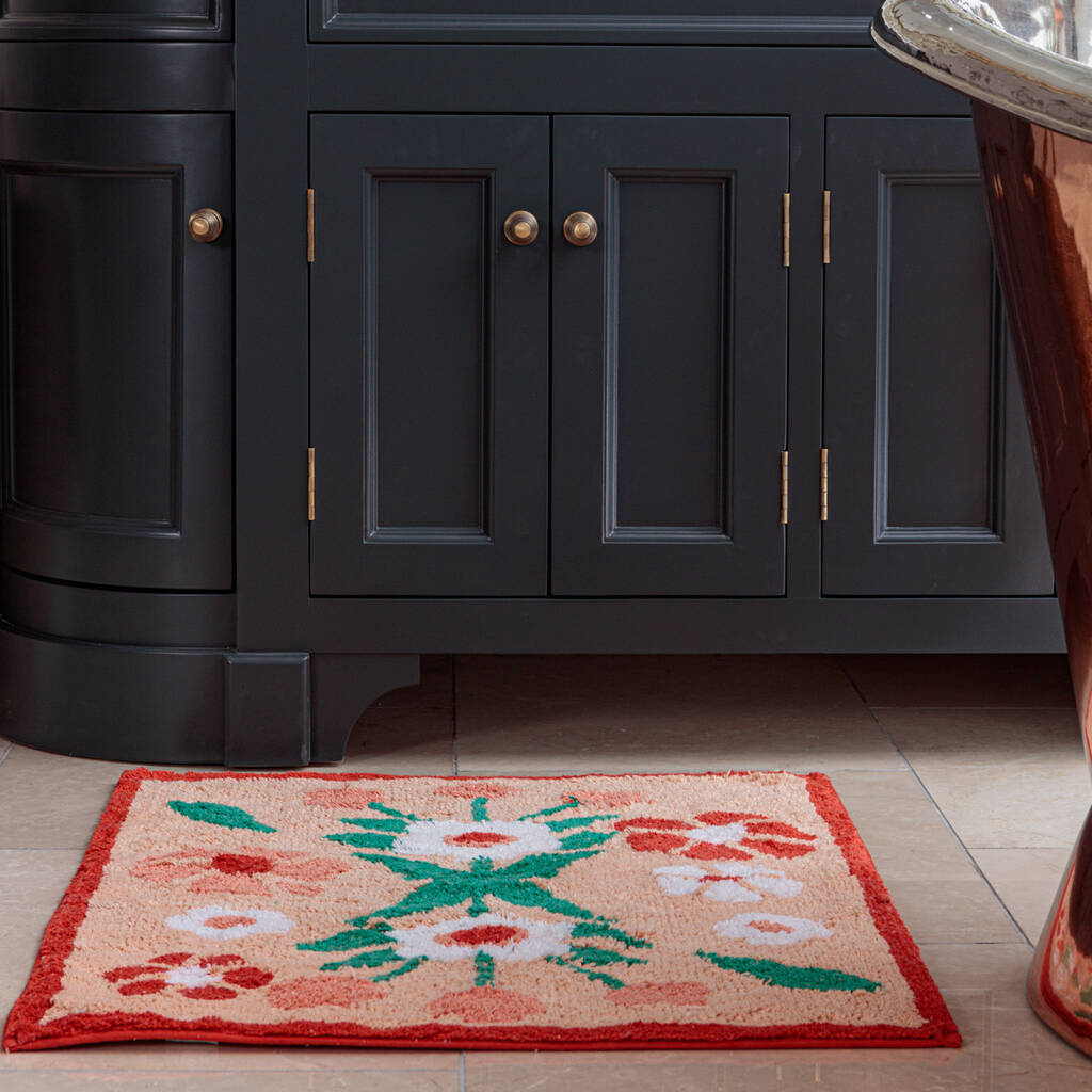 Flower Power Bath Mat By Peachy Parrot