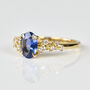 Oval Blue Sapphire And Diamond Engagement Ring, thumbnail 2 of 4