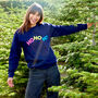 Neon Rainbow Ho Ho Ho Christmas Sweatshirt Jumper, thumbnail 3 of 6