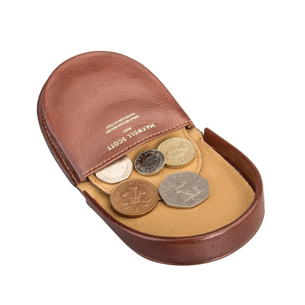 Mens Leather Coin Wallet Tray Wallet. The Savino By Maxwell