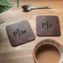Personalised Recycled Vintage Leather Set Of Coasters, thumbnail 4 of 11