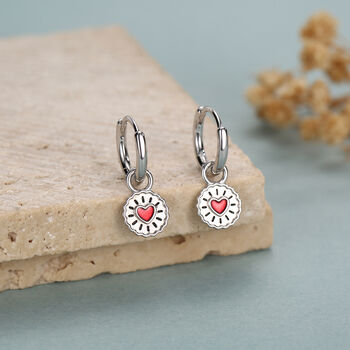 Sterling Silver Jam Biscuit Charm Hoop Earrings, 5 of 12