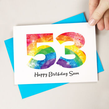 Rainbow Age Personalised Birthday Card, 3 of 3
