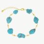 Multiple Turquoise Gemstone Chain Gold Bracelet, thumbnail 3 of 6