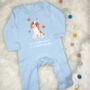 King Charles Cavalier Dog Sibling Personalised Babygrow, thumbnail 7 of 8