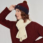 T Lab Bob Red Donegal Wool Bobble Beanie Hat, thumbnail 8 of 9