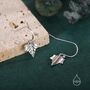 Sterling Silver Ivy Leaf Drop Hook Earrings, thumbnail 6 of 12