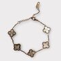 Rose Gold White Clover Charm Bracelet, thumbnail 1 of 5