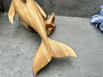 30cm Hand Carved Playful Dolphin Figurine Home Decor, 9 of 12