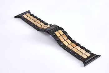 Black And Beige Apple Watch Strap, Unisex Band, 3 of 5