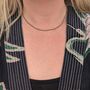 Pyrite Skinny Gemstone Beaded Necklace, thumbnail 2 of 7