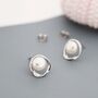 Genuine Pearl And Mobius Circle Stud Earrings, thumbnail 2 of 12