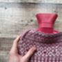 Fairisle Soft Knitted Hot Water Bottle Pink, thumbnail 5 of 5