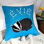 Badger Personalised Glow In The Dark Cushion Gift, thumbnail 2 of 4