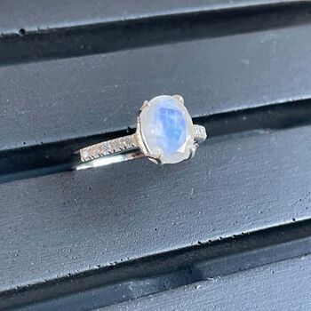 Sterling Silver Moonstone Crystals Ring, 10 of 12
