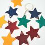 Personalised Marbled Leather Star Keyring, thumbnail 1 of 3
