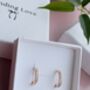 Rose Gold Hoop Earrings With Gemstones, thumbnail 1 of 8