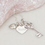 Personalised Sterling Silver Key And Heart Necklace, thumbnail 1 of 9