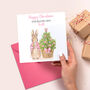 Peter Rabbit Pink Christmas Tree Card, thumbnail 11 of 12