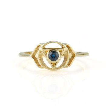 Third Eye Chakra Sapphire Ring Silver Or Gold Plated, 2 of 12