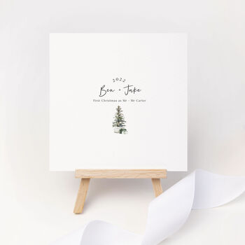 Personalised Mr And Mrs First Christmas Card, 4 of 4