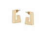 Gold Plated Ariana Metal Square Earrings, thumbnail 1 of 2