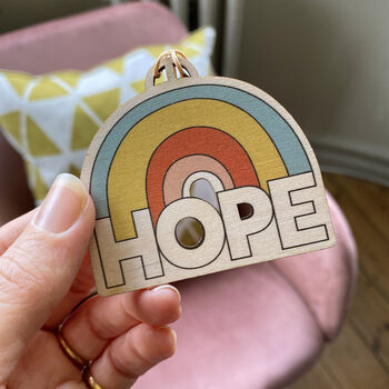 Hope Wooden Christmas Tree Decoration, 2 of 4