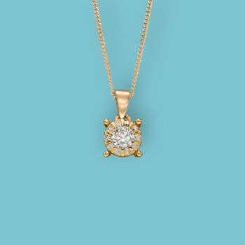 Genuine Diamond Necklace In 9ct Gold, 2 of 12