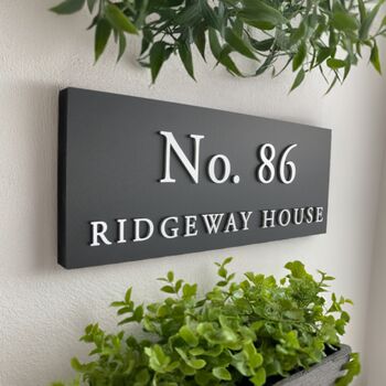 Personalised House Sign With Raised Silver Lettering, 7 of 8
