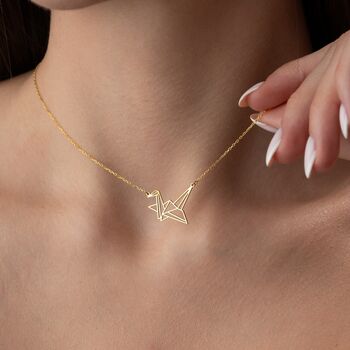 'Symbol Of Hope' Geometric Origami Crane Necklace, 5 of 9